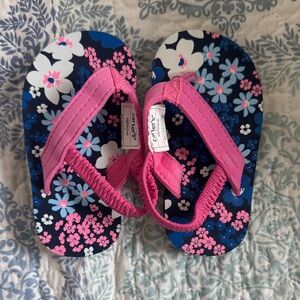 Carter's Kids Floral Flip Flops - Pink and Navy